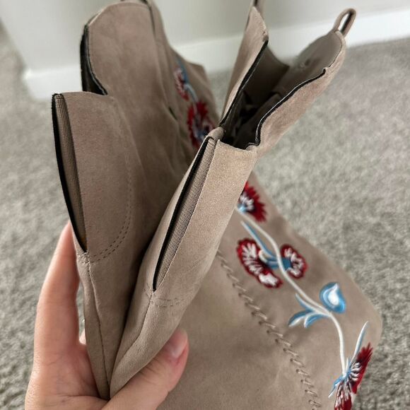 Carlos by Carlos Santana Suede Knee-High Boots Women’s 7.5 Brown Floral - Picture 6 of 8